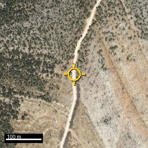 Aerial photograph of Roadside nr. Santo Domingo de Silos, pin marked.