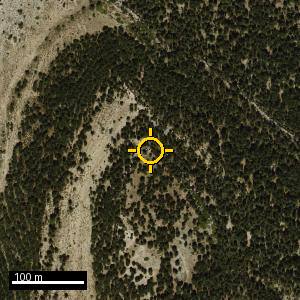 Aerial photograph of Bandera, pin marked.