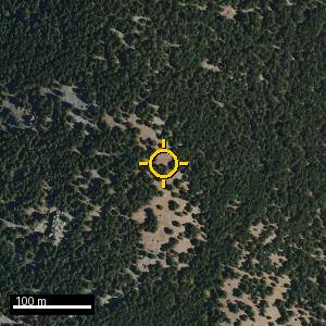 Aerial photograph of Alto del Tremedal, pin marked.