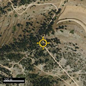 Aerial photograph of Roadside nr. Fortanete, pin marked.