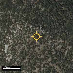 Aerial photograph of Gamonal, pin marked.