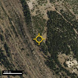 Aerial photograph of Loma de Torre Villores, pin marked.