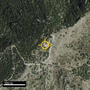Aerial photograph of Roadside nr. Vallibona, pin marked.