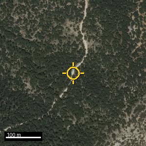 Aerial photograph of Roadside nr. Cuevas Labradas, pin marked.