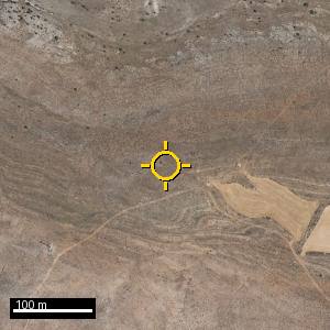 Aerial photograph of Morrón del Manzano, pin marked.