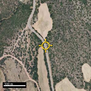 Aerial photograph of Roadside nr. Cubel, pin marked.