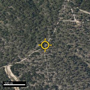 Aerial photograph of Roadside nr. Villaverde de Montejo, pin marked.