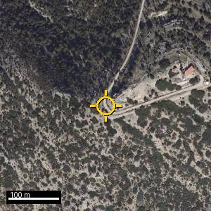 Aerial photograph of Roadside nr. Deza, pin marked.