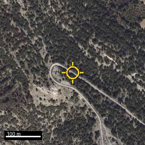 Aerial photograph of Roadside nr. Quiñonería, pin marked.