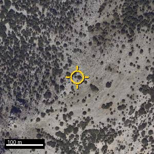 Aerial photograph of Alto del Santo, pin marked.
