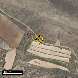 Aerial photograph of Roadside nr. Tajahuerce, pin marked.