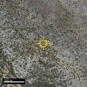 Aerial photograph of El Pico (south), pin marked.