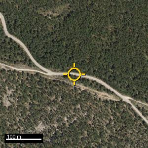 Aerial photograph of Roadside nr. Soria (west, 1329 m), pin marked.