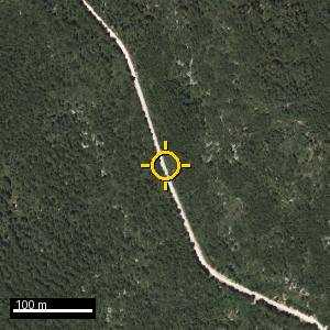 Aerial photograph of Roadside nr. Covaleda, pin marked.