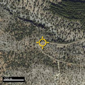 Aerial photograph of Roadside nr. Tejada (south), pin marked.