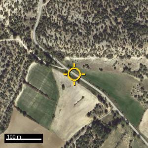 Aerial photograph of Roadside nr. Tejada (north), pin marked.