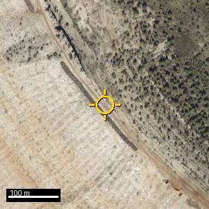 Aerial photograph of Alto de Merendilla, pin marked.