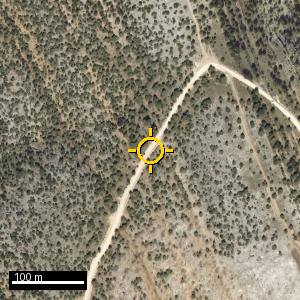 Aerial photograph of Roadside nr. Santo Domingo de Silos, pin marked.