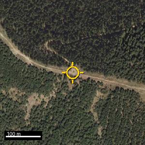 Aerial photograph of Roadside nr. Ledanía de Castrillo de la Reina, Hacinas, Monasterio de la Sierra y Castrovido, pin marked.