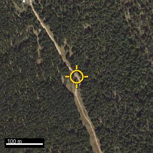 Aerial photograph of Roadside nr. Valle de Valdelaguna, pin marked.