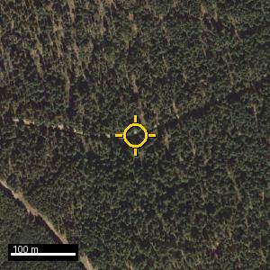 Aerial photograph of Roadside nr. Huerta de Arriba, pin marked.