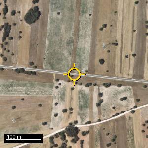 Aerial photograph of Roadside nr. Santa María del Campo, pin marked.