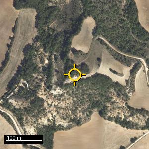 Aerial photograph of Altotero de Modúbar, pin marked.
