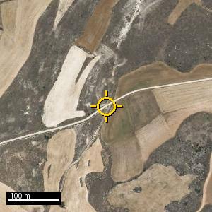 Aerial photograph of Roadside nr. Castrillo Mota de Judíos, pin marked.