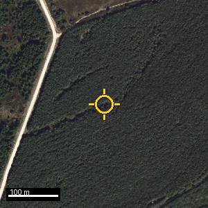 Aerial photograph of Valbuena, pin marked.