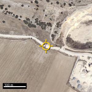 Aerial photograph of Roadside nr. Cardeñuela Riopico (east), pin marked.