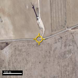 Aerial photograph of Roadside nr. Páramo del Arroyo, pin marked.