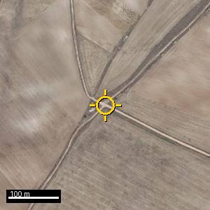 Aerial photograph of Roadside nr. Villayerno Morquillas, pin marked.