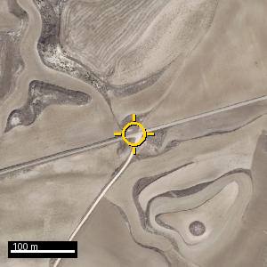 Aerial photograph of Friedel Pas's spot (Belorado), pin marked.