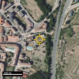 Aerial photograph of Briviesca, pin marked.