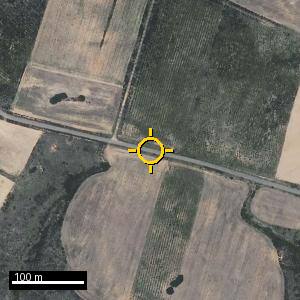 Aerial photograph of Roadside nr. Gradefes, pin marked.