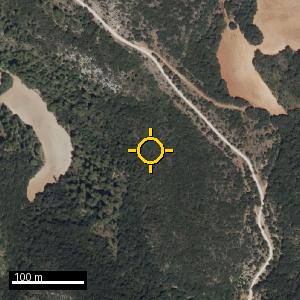 Aerial photograph of Salinillas de Buradón, pin marked.