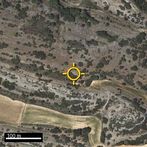 Aerial photograph of Redondilla, pin marked.