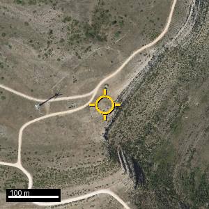 Aerial photograph of la Mojolla, pin marked.