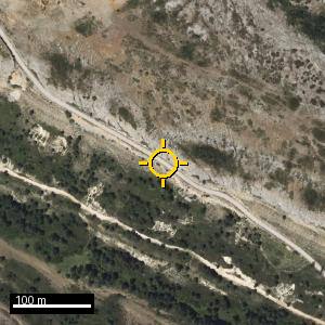 Aerial photograph of Roadside nr. Humada, pin marked.