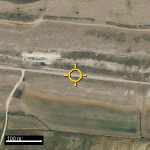 Aerial photograph of Roadside nr. Sargentes de la Lora, pin marked.