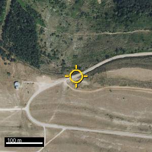 Aerial photograph of Roadside nr. Polientes, pin marked.