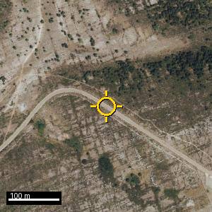 Aerial photograph of Roadside nr. Pomar de Valdivia (west), pin marked.