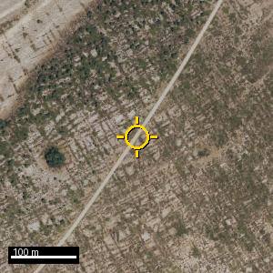 Aerial photograph of Roadside nr. Pomar de Valdivia (east), pin marked.