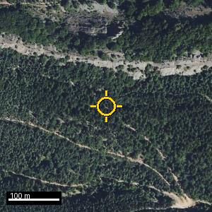 Aerial photograph of Roadside nr. Cistierna, pin marked.