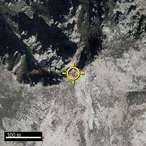 Aerial photograph of Pico Toneo, pin marked.