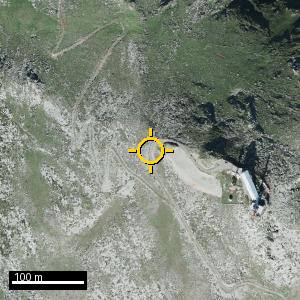 Aerial photograph of Roadside nr. Quirós (north), pin marked.