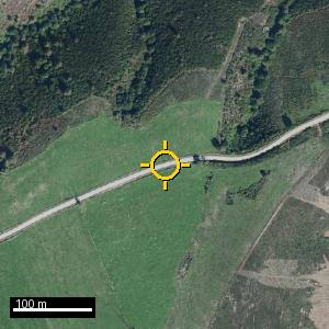 Aerial photograph of Roadside nr. A Mesa, pin marked.