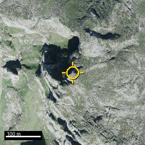 Aerial photograph of Pico Armada, pin marked.