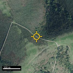Aerial photograph of Roadside nr. Folechiega, pin marked.