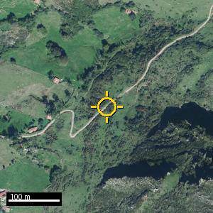 Aerial photograph of Roadside nr. Melendreros, pin marked.